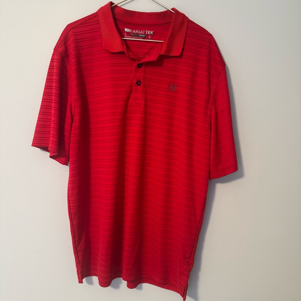ARIAT TEK Men's Golf Shirt Red Size LARGE